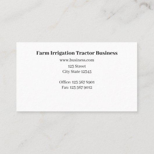 トラクタ用かんがい管畑 名刺 (裏面)