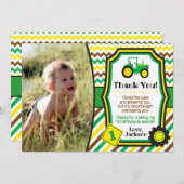 トラクタ誕生日サンキューカード（封筒あり） 招待状 (正面/裏面)