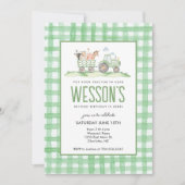 トラクタ誕生日ファーム誕生日招待状 招待状 (正面)