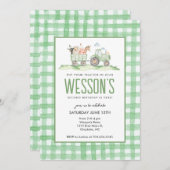 トラクタ誕生日ファーム誕生日招待状 招待状 (正面/裏面)