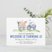 トラクタ誕生日ファーム誕生日招待状 招待状 (スタンド正面)