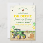 トラクタ誕生日招待状ファーム誕生日トラクタ 招待状 (正面)