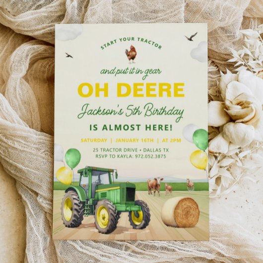 トラクタ誕生日招待状ファーム誕生日トラクタ 招待状
