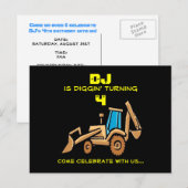 トラクタ誕生日招待状 インビテーションポストカード (正面/裏面)