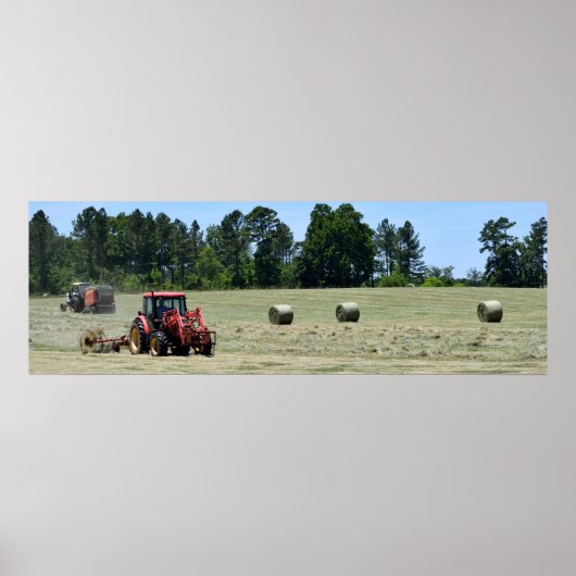 トラクタ転がーの干し草の葉 ポスター (正面)