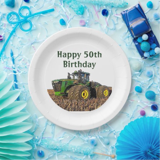 トラクタ農業誕生日ファームチェンジザエイジカッコいい ペーパープレート (パーティー)