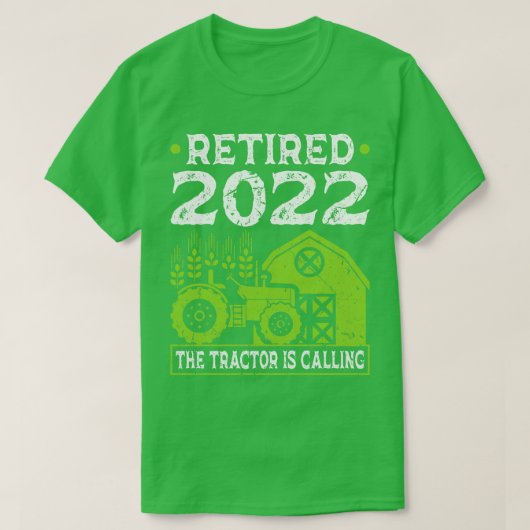 トラクタ農業退職した2022 Tシャツ (デザイン正面)