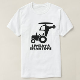 トラクタ飛んでいるーと文字レンタバトラットリ Tシャツ