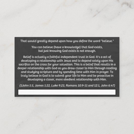 トラクトカード – 信仰 名刺 (裏面)