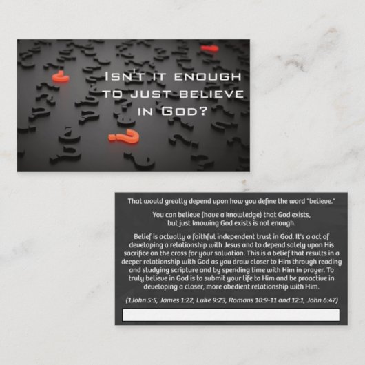 トラクトカード – 信仰 名刺 (正面/裏面)