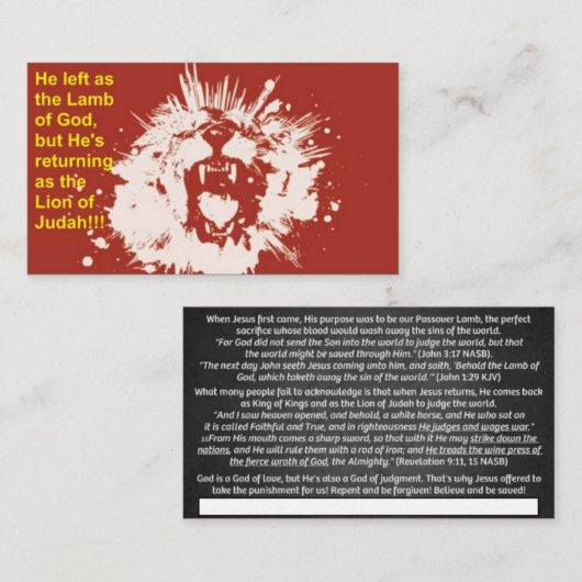 トラクト-ラム&ライオン 名刺 (正面/裏面)