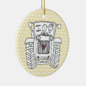 トラクパーソナライズされたタの結婚クリスマス装飾 セラミックオーナメント (右)