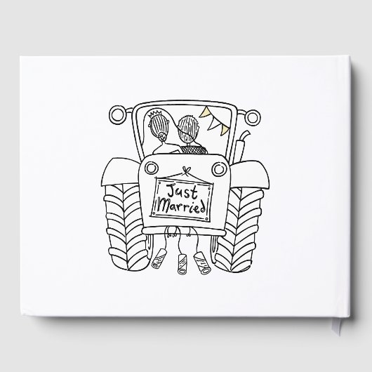 トラクパーソナライズされたタカントリーフ結婚ァームズ ゲストブック (裏面)