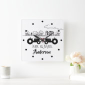 トラクパーソナライズされたター夫妻カップル農場LOVE スクエア壁時計 (ホーム)