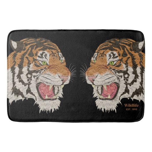 トラクール怒スクと戦う野生動物 バスマット (正面)