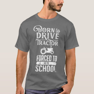トラク生まれターを駆動するトレーラー農業農家 Tシャツ