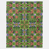 トラサイケデリックガ&スネークジャングルマンダラキルト フリースブランケット (正面)