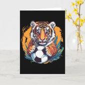 トラサッカー少年、激しいジャングルの動物 カード (黄色い花)