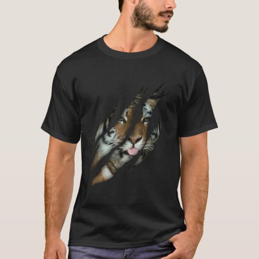 トラサファリ動物猫 Tシャツ (正面)