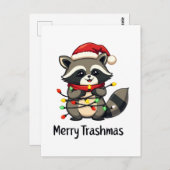 トラシメリーマスラおもしろいクーンクリスマスホリデー ポストカード (正面/裏面)