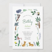 トラジャングル動物誕生日 招待状 (正面)