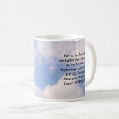 トラストインゴッドブルースカイ名前をカスタムする 感動的 コーヒーマグカップ (正面右)