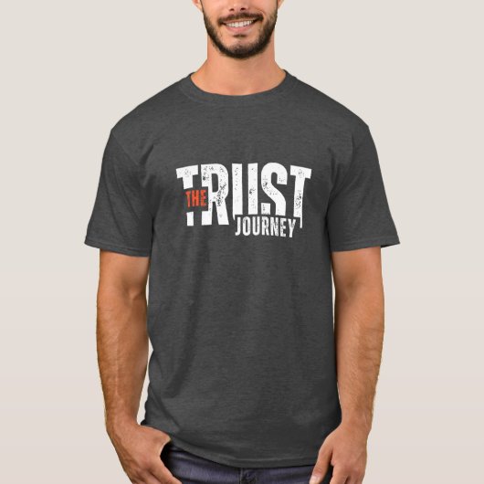 トラストジャーニーやる気を起こさせる-引用文メンズ Tシャツ (正面)