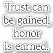 トラスト&オナーカスタムカットビニールステッカー シール (正面)