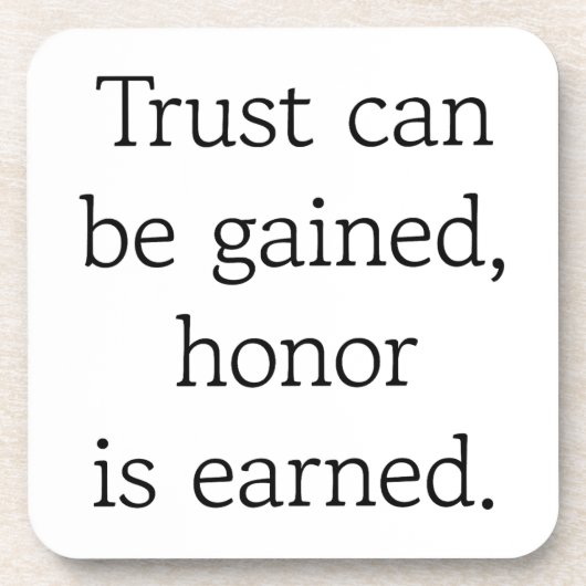 トラスト&オナー懸命プラスチックコースター コースター (正面)