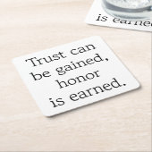 トラスト&オナー紙コースター スクエアペーパーコースター (アングル)