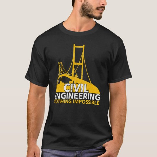 トラス構造土木技師エンジニアリングスタッド Tシャツ (正面)