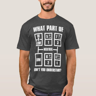 トラッカーの男性へギアシフトパターン Tシャツ