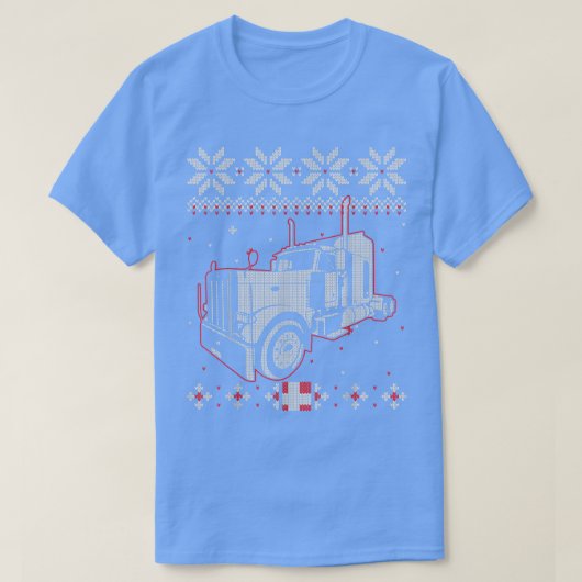 トラッカー ダサい クリスマス スウェーター トラック ドライバー Tシャツ (デザイン正面)