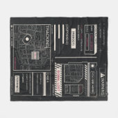 トラッキング – テクノ – ブルタリストストリートウェアデザイン フリースブランケット (正面(横))