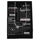 トラッキング – テクノ – ブルタリストストリートウェアデザイン ミディアムペーパーバッグ (裏面)