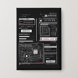 トラッキング – テクノ – ブルタリストストリートウェアデザイン 缶バッジ