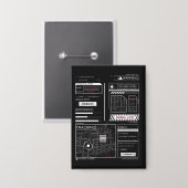 トラッキング – テクノ – ブルタリストストリートウェアデザイン 缶バッジ (正面/裏面)