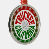 トラッキーカリフォルニアレッドグリーンスノーフレークオーナメント メタルオーナメント (右)