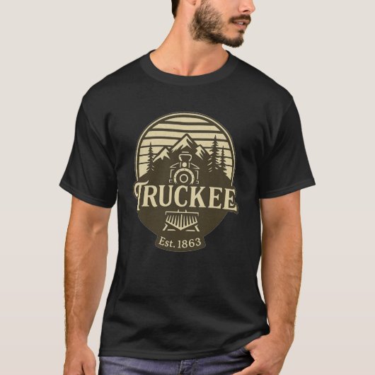 トラッキー・マウンテン&ロコモティブ デザイン Tシャツ (正面)