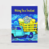トラックいっぱいのイースターの願い - ゴッホスタイルの卵 カード (正面)
