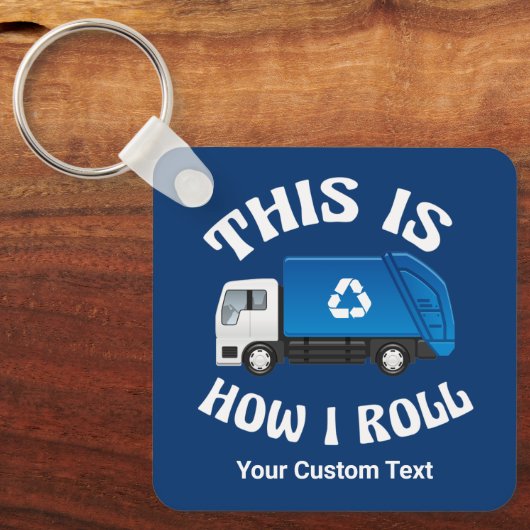 トラックおもしろいの運転手をリサイクルする私の転がやり方 キーホルダー (正面)