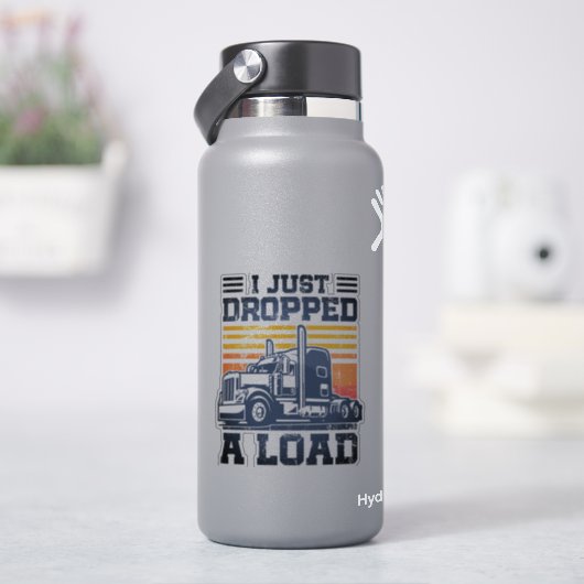 トラックおもしろいの運転装置が荷物を落としてしまった シール (HydroFlask)