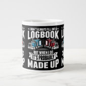 トラックおもしろいカーのトラックでユーモアトラクタートラートラック ジャンボコーヒーマグカップ (正面)