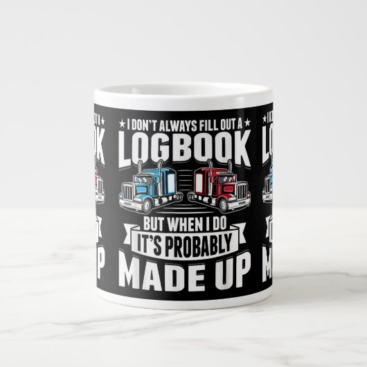 トラックおもしろいカーのトラックでユーモアトラクタートラートラック ジャンボコーヒーマグカップ (正面)