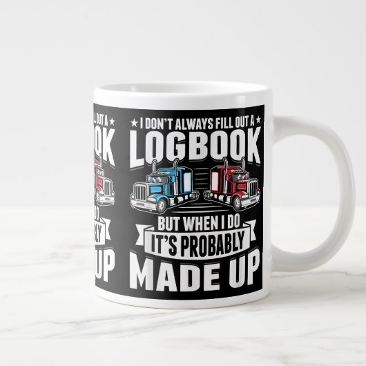 トラックおもしろいカーのトラックでユーモアトラクタートラートラック ジャンボコーヒーマグカップ (右)