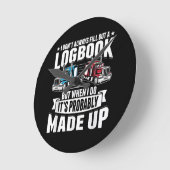 トラックおもしろいカーのトラックでユーモアトラクタートラートラック ラウンド壁時計 (傾斜)