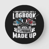 トラックおもしろいカーのトラックでユーモアトラクタートラートラック ラウンド壁時計 (正面)