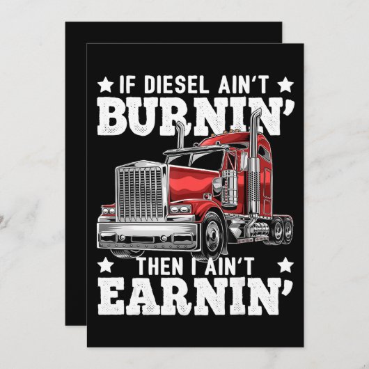 トラックおもしろいカーのトレーラー運転手ギフト シーズンカード (正面/裏面)