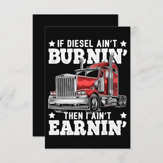 トラックおもしろいカーのトレーラー運転手ギフト 出欠カード (正面/裏面)