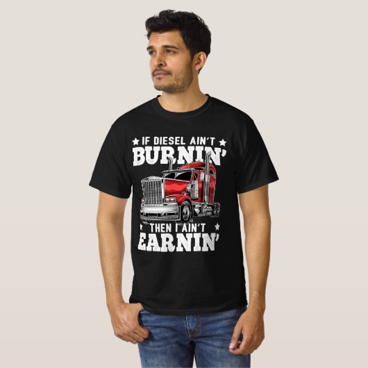 トラックおもしろいカーのトレーラー運転手ギフト Tシャツ (正面フル)